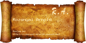 Rozsnyai Arnold névjegykártya